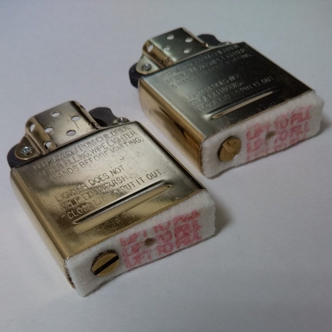 ZIPPO GOLD INSIDE UNIT REGULAR SIZE ×2set インサイドユニット 純正ゴールドインナー2個