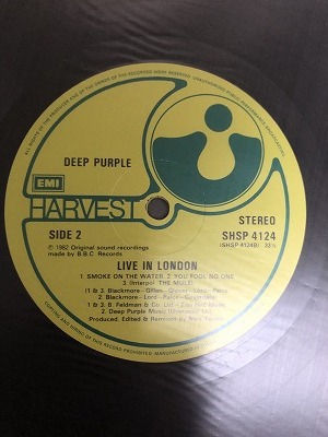 極美品　DEEP PURPLE LP LIVE IN LONDON 英EMIハーベスト盤　1枚組　同梱可能_画像8