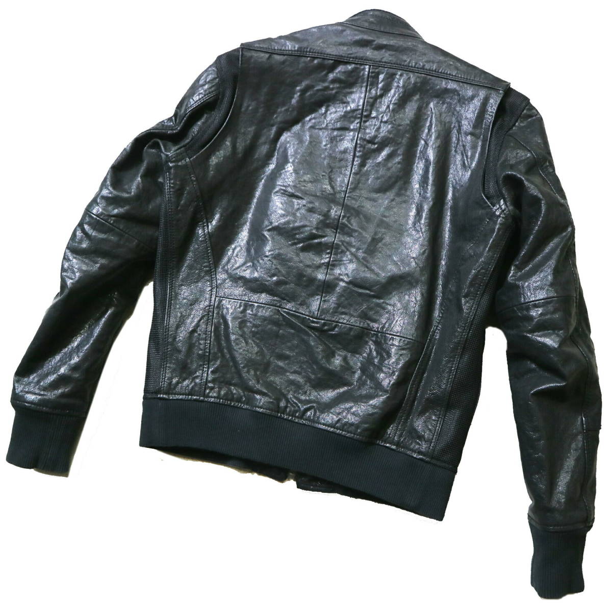 秀逸/お洒落!◇DIESEL ディーゼル 山羊革 レザーライダースジャケット