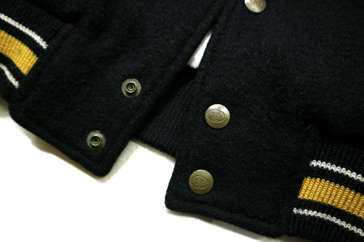 秀逸レタード/かなり良好！◆日本製 O'NEILL オニール 袖革スタジャン◆Lサイズ（身長174-176センチ位）_画像6