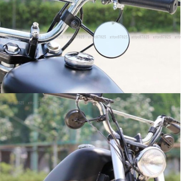 バイク汎用 ハンドルクランプ/ラウンドミラー ブラック トライアンフ スクランブラー900 スピードツイン1200 トライデント660_画像6