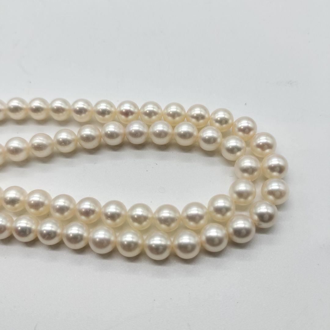 あこや本真珠✨パール2連ネックレス 3.5-8.0mm 48cm シルバー刻印-