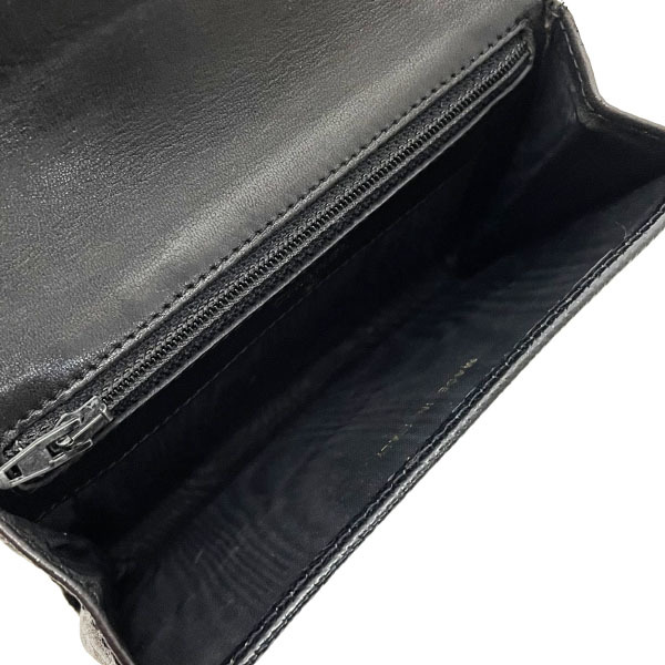 シャネル 財布 ココマーク 二つ折り財布 型押し レザー 革 ブラック 黒 CHANEL CC ロゴ コンパクト財布 ミニ財布 ヴィンテージ (12847)_画像7