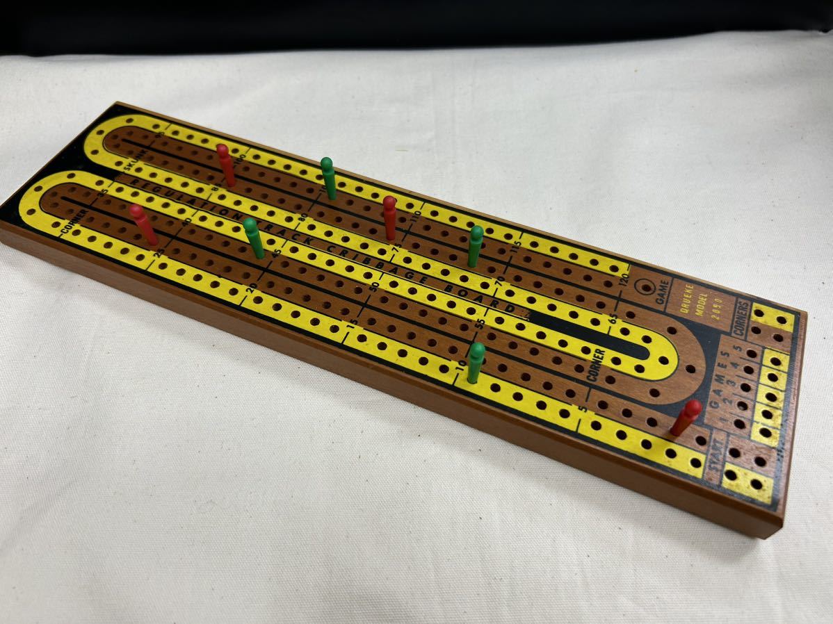 クリベッジボード CRIBBAGE BOARD スコアボード 木製 パブゲーム レトロ ビンテージの画像5