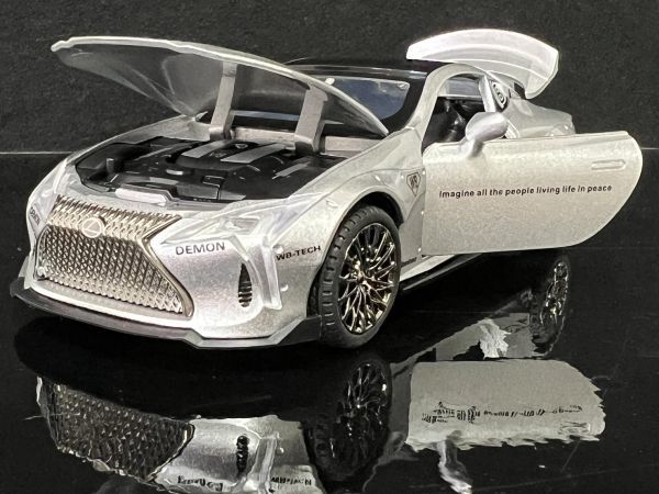 レクサス LEXUS LC500 シルバー ミニカー 1/32　H136_画像9