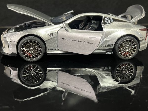 レクサス LEXUS LC500 シルバー ミニカー 1/32　H136_画像10