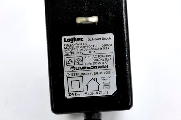 Logitec/ロジテック ◆ACアダプタ　DSA-5W-05FJP /5V 0.6A◆ ロジテックAC5V10Y_画像2