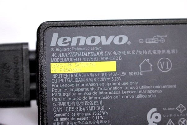 ★8個入荷★ lenovo/レノボ 純正ACアダプター ◆ADP-65FD B/20V 3.25A◆ レノボAC20V111S_画像2