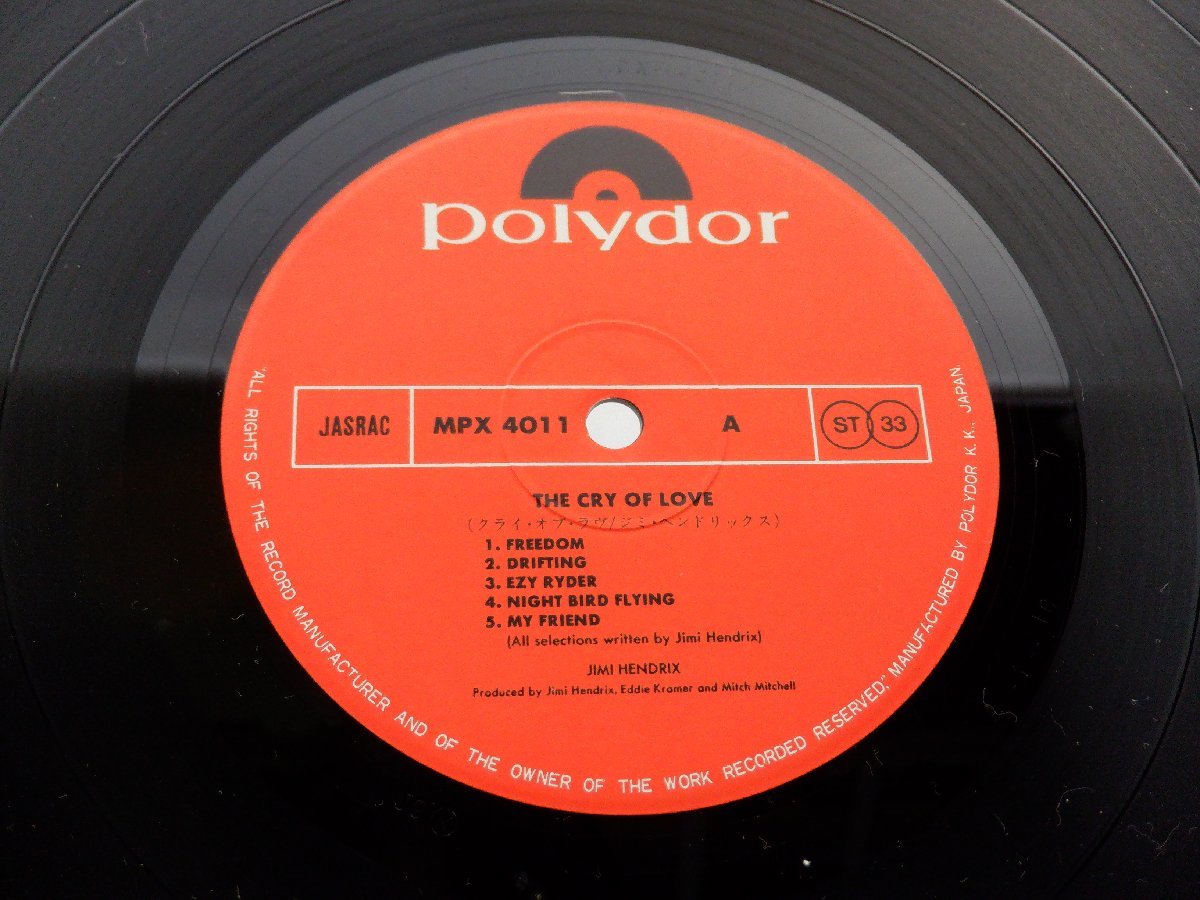 Jimi Hendrix(ジミ・ヘンドリックス)「The Cry Of Love(クライ・オブ・ラブ)」LP（12インチ）/Polydor(MPX 4011)/ロック_画像2