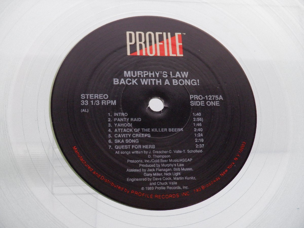 Murphy's Law「Back With A Bong!」LP（12インチ）/Profile Records(PRO-1275)/洋楽ロック_画像2