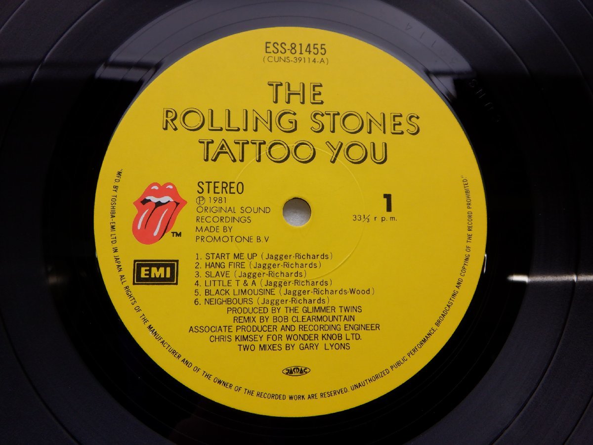 The Rolling Stones(ザ・ローリング・ストーンズ)「Tattoo You(刺青の男)」LP（12インチ）/Rolling Stones Records(ESS-81455)/ロック_画像2