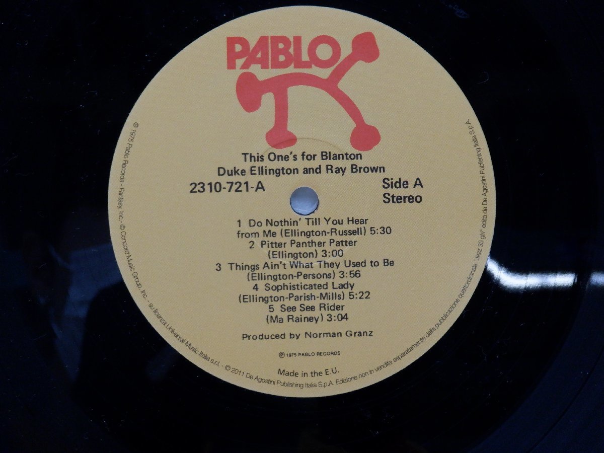 Duke Ellington「This One's For Blanton」LP（12インチ）/Pablo Records(2310-721)/Jazz_画像2