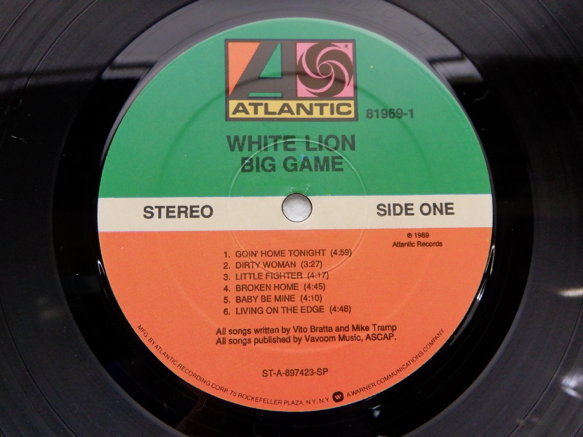 White Lion(ホワイト・ライオン)「Big Game(ビッグ・ゲーム)」LP（12インチ）/Atlantic Records(81969-1)/洋楽ロック_画像2