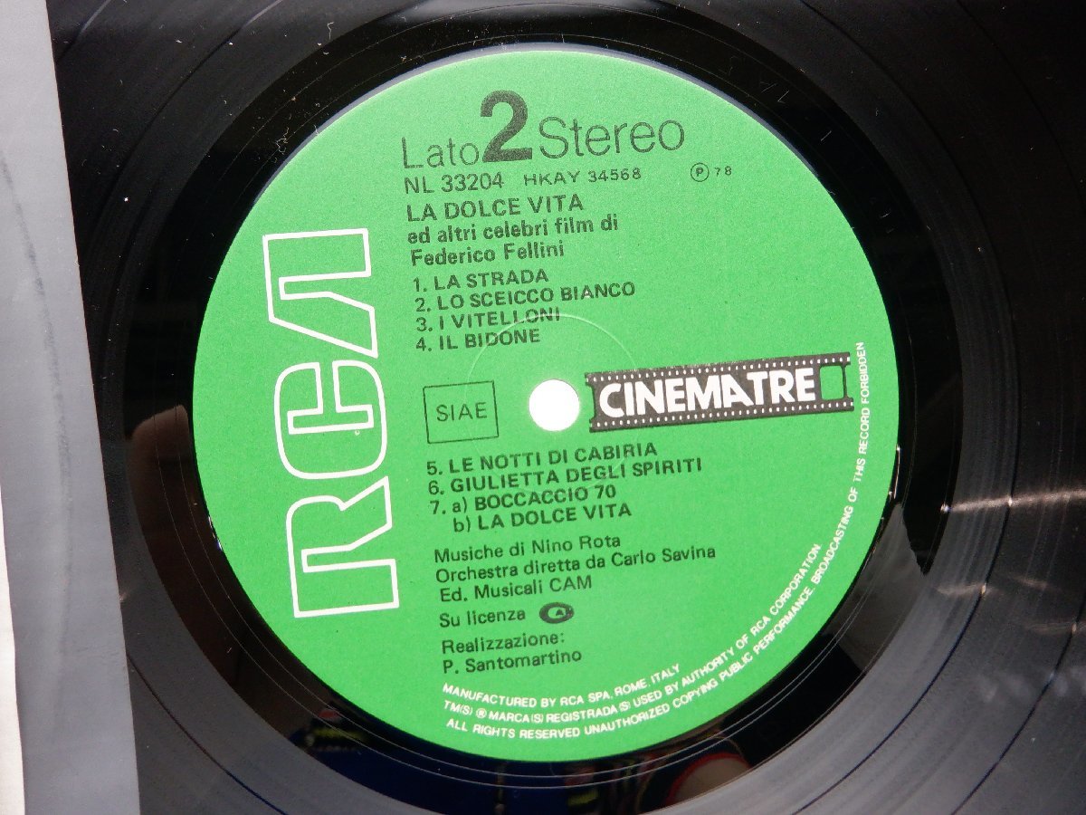 Nino Rota「La Dolce Vita」LP（12インチ）/RCA(NL 33204)/サントラ_画像2