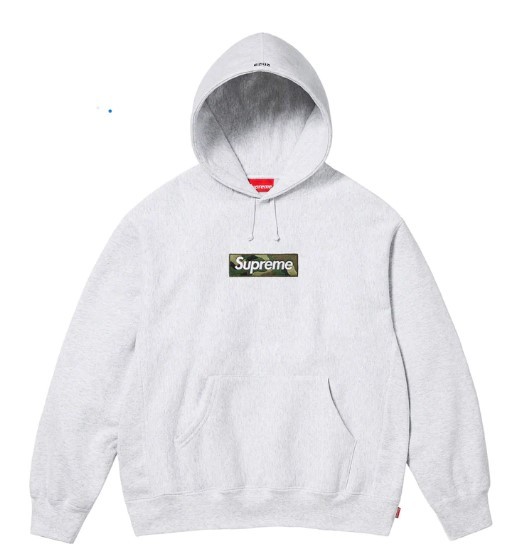23FW オンライン購入正規品 新品未使用 Supreme Box Logo Hooded Sweatshirt Ash Grey Lサイズ ボックスロゴ パーカー グレイ