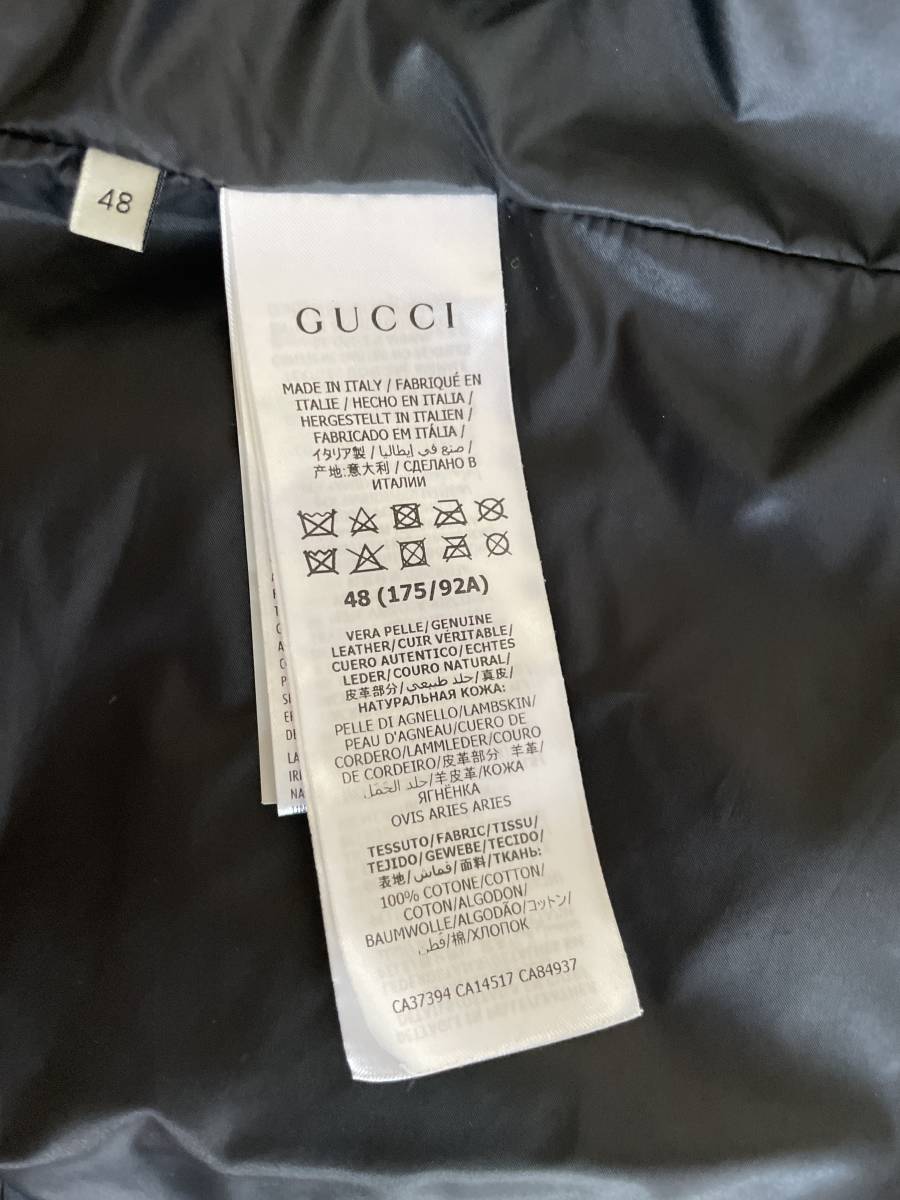 GUCCI レザーブルゾン　ブラック　シェリーラインsize48 _画像9