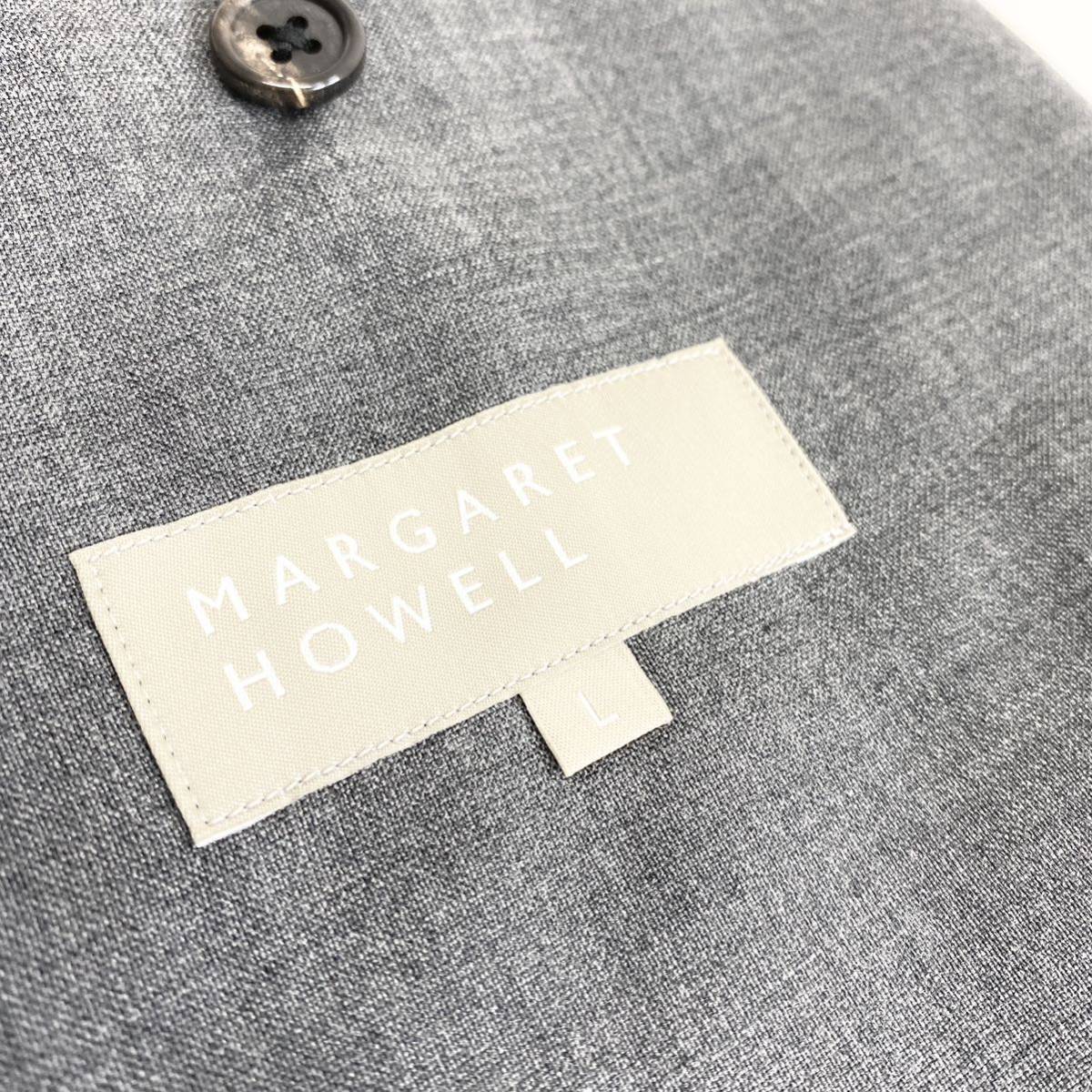 Al13 日本製 MARGARET HOWELL マーガレットハウエル テーラードジャケット サイズL グレー メンズ スーツジャケット ウール 無地 紳士服_画像6