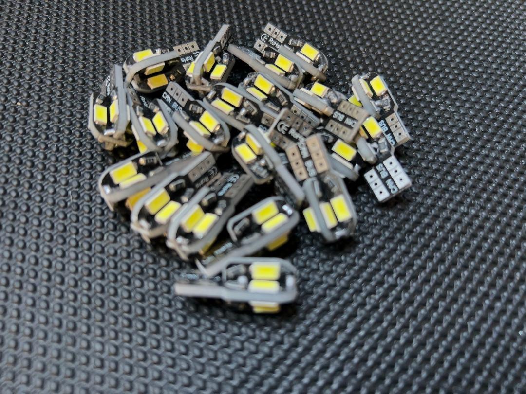 ★T10 T16 8SMD LEDバルブ 6000K 爆光ホワイトポジションナンバー灯 12V 左右セット 直視厳禁　20個セット_画像1