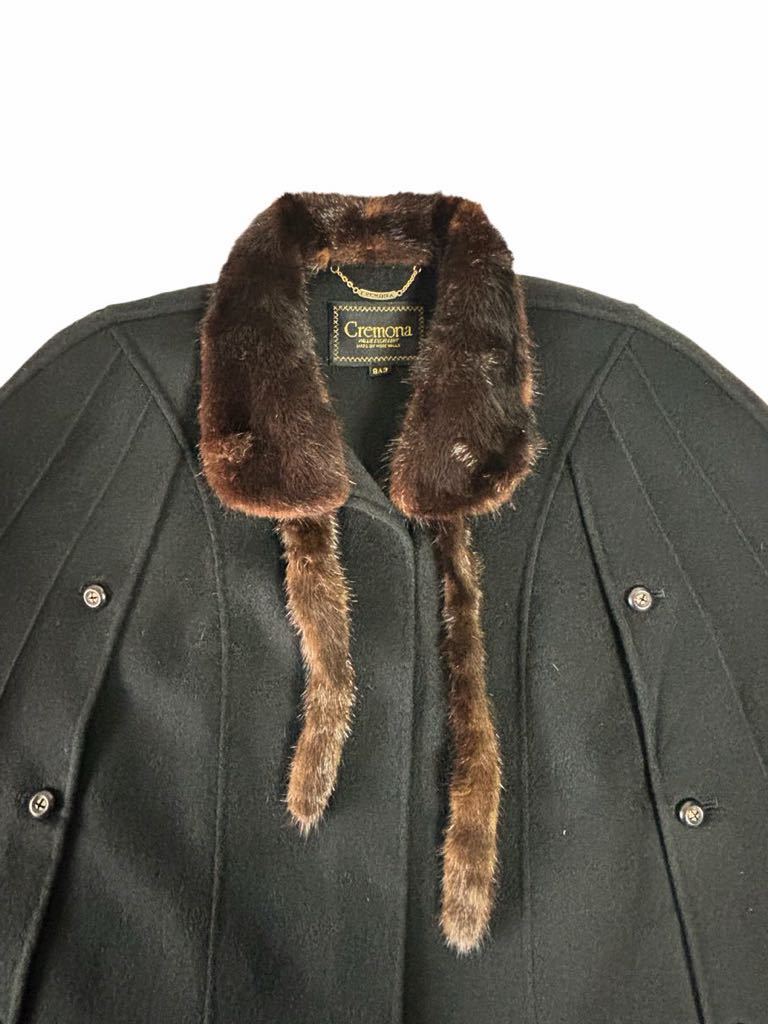  норка × шерсть меховая накидка пончо CREMONA 9 номер мех женский внешний защищающий от холода шаль чёрный женский пальто mink женщина одежда черный 