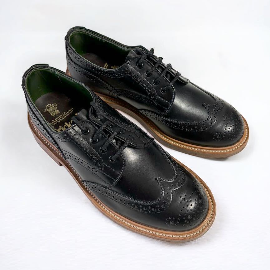 未使用 定価7万 Tricker's SLY ウィングチップ 革靴 L5679 レディース 24㎝ トリッカーズ イングランド製 レザーシューズ 黒 カーフレザー_画像2