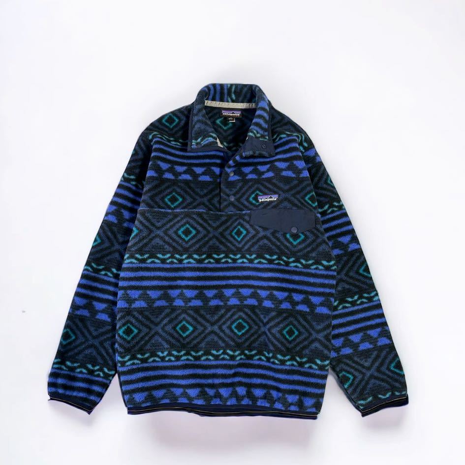 極美 Patagonia フリース スナップT フリースジャケット patagonia ブルズアイ ネイティブ柄 25450 シンチラ 総柄 パタゴニア XS SYNCHILLA_画像2