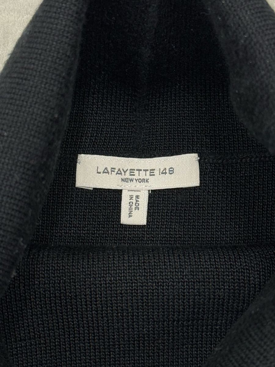 ラファイエット148 ノースリーブ ニット XS ブラック LAFAYETTE 148 カシミヤ シルク カシミア セーター 黒 絹 タートルネック モック_画像7