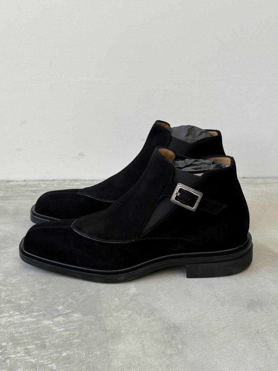 パチョッティ スウェード ブーツ 6 ブラック Paciotti スエード 黒 レザー シューズ 革靴 モンクストラップ 軽量 ライトウエイト_画像4