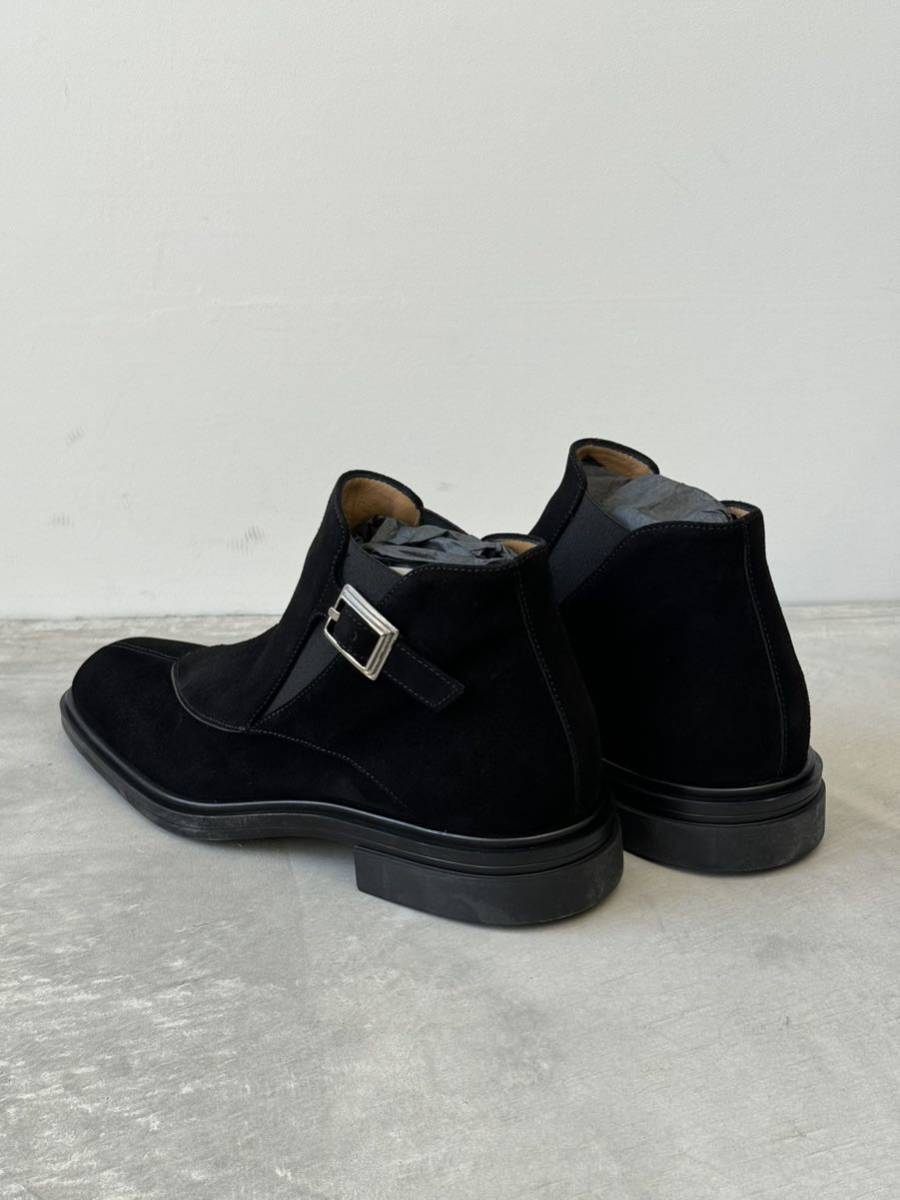 パチョッティ スウェード ブーツ 6 ブラック Paciotti スエード 黒 レザー シューズ 革靴 モンクストラップ 軽量 ライトウエイト_画像5