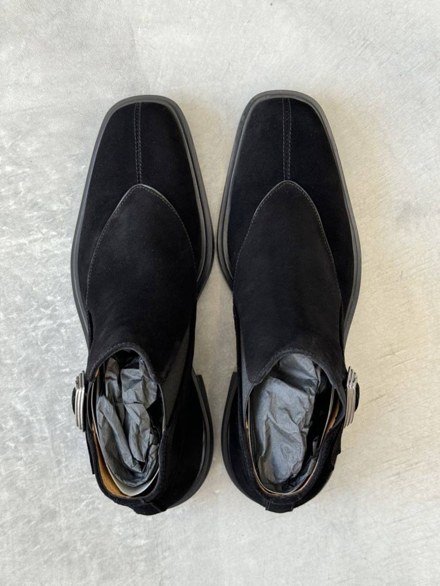 パチョッティ スウェード ブーツ 6 ブラック Paciotti スエード 黒 レザー シューズ 革靴 モンクストラップ 軽量 ライトウエイト_画像6