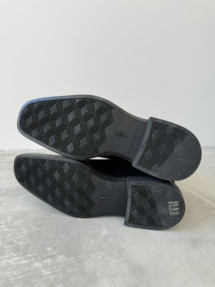 パチョッティ スウェード ブーツ 6 ブラック Paciotti スエード 黒 レザー シューズ 革靴 モンクストラップ 軽量 ライトウエイト_画像7