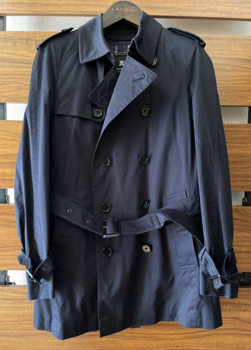 美品 BURBERRY BLACK LABEL トレンチコート ネイビー M バーバリーブラックレーベル 春秋の画像1