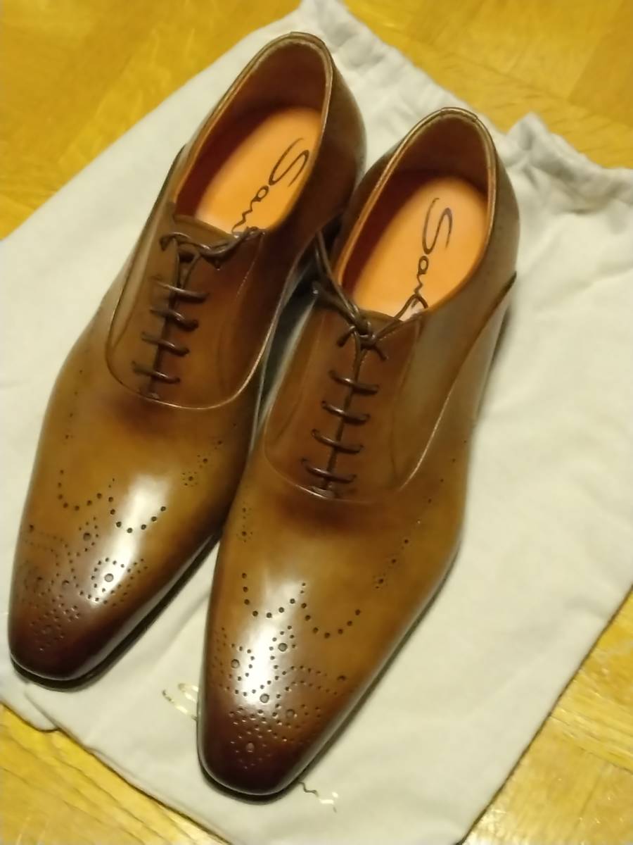 Santoni サントーニ 　茶　ウイングチップ　サイズ75　_画像1