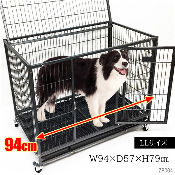  pet cage LL 94×57×79cm on net opening and closing type with casters . waterer extra attaching /22