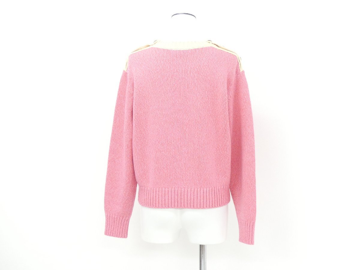 S rank CHANEL cashmere sweater pull over 38 pink / beige 22AW P73911 domestic buy 