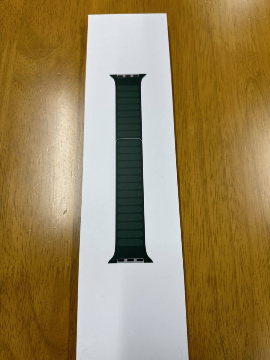 Apple 45mm Sequoia Green Leather Link レザーリンク M/L Apple Watch 純正 セコイアグリーン 新品アップル ウォッチ バンド マグネット式