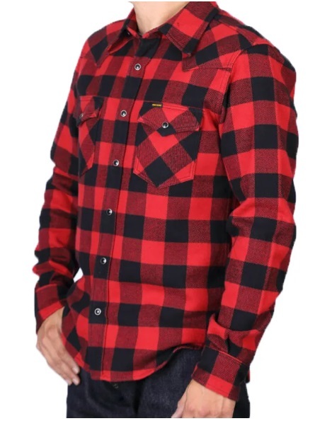 [ last * rare ] iron Heart heavy flannel Buffalo shirt / IRON HEART, heavy flannel, red black check 