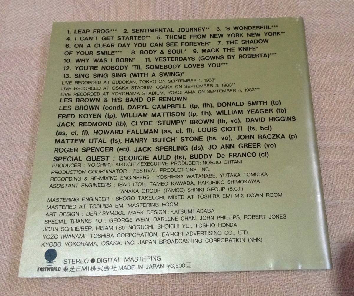 「レス・ブラウン＆ヒズ・バンド・オブ・レナウン」オーレックス・ジャズ・フェスティバル'83/東芝EMI(CP35-3077)_画像4