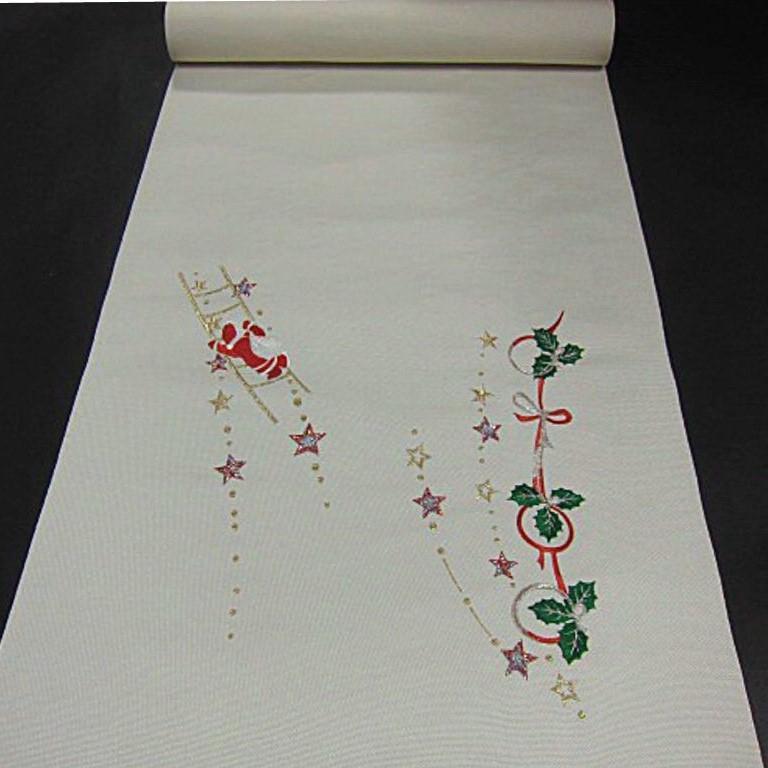 新品未仕立　西陣織刺繍高級九寸名古屋帯　プレゼントを運ぶサンタクロース　クリスマスに！_画像5