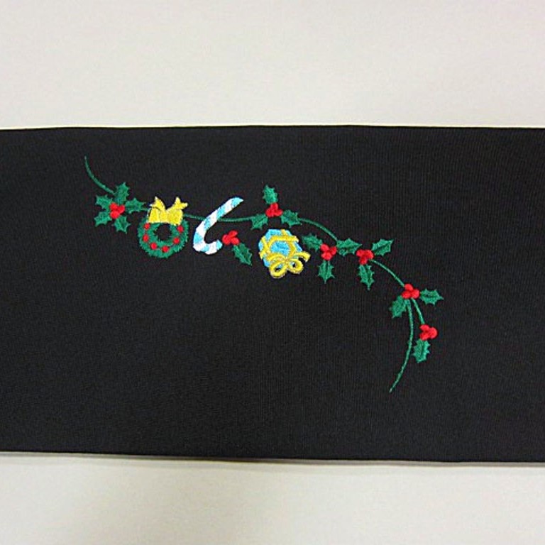 新品【御仕立上】 西陣織刺繍高級九寸名古屋帯 サンタクロース