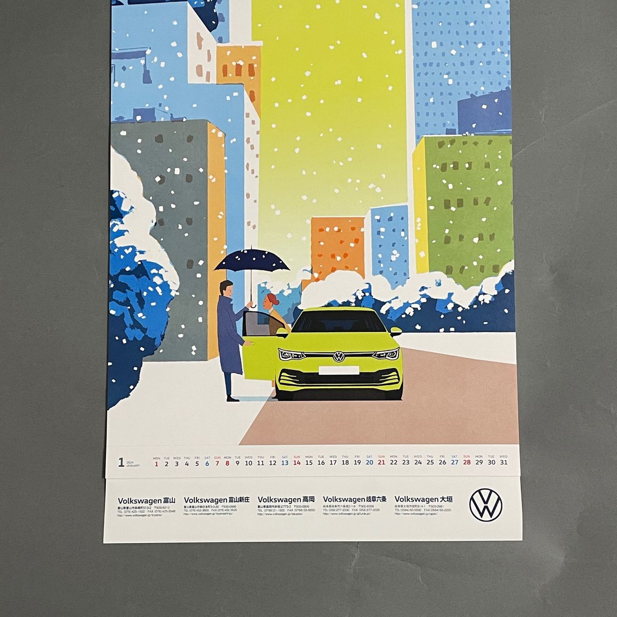 【Volkswagen フォルクスワーゲン】壁掛けカレンダー　2024 非売品