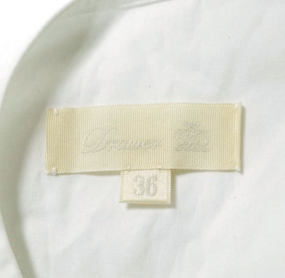Drawer ドゥロワー 日本製 RESORT1 コットンノーカラーギャザーシャツ 6511-299-0512 36 ホワイト 長袖 トップス g14662_画像7