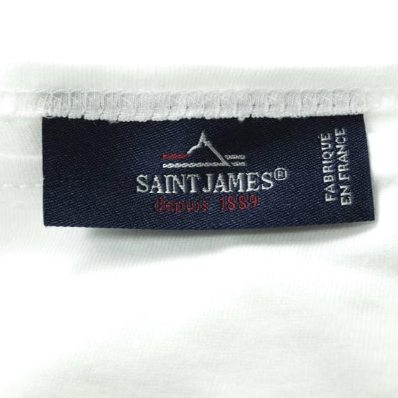 SAINT JAMES セントジェームス フランス製 PIRIAC - SOLID ピリアック ソリッドボートネックTシャツ 3(S/M) ホワイト 半袖 トップス g14437_画像3