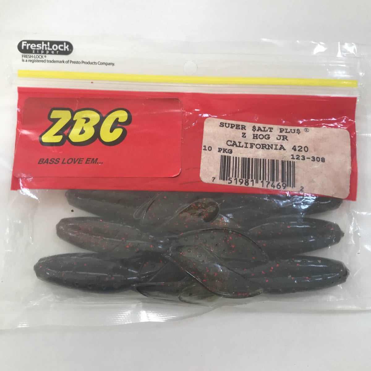 ズーム Zホッグ Jr ジュニア カリフォルニア420 9本入り ZBC ZOOM ワームの画像1