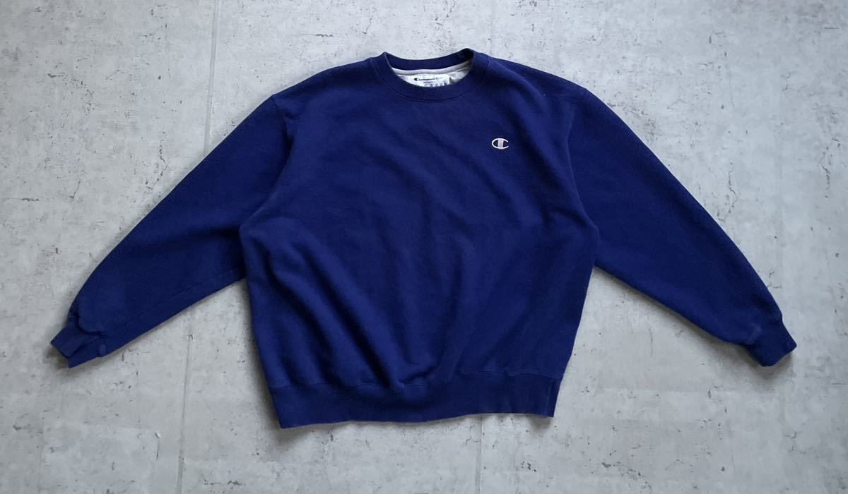 champion チャンピオン ワンポイントロゴ クルーネック スウェット トレーナー ロイヤルブルー XL_画像2