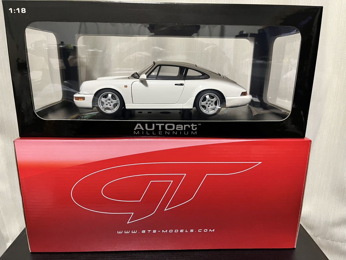 オートアート 1/18 ポルシェ911 964 カレラ RS 1992 Porsche Carrera RS 1992 964RS ホワイト 白 GT spirit GT137 ブラック ２台 セット_画像8