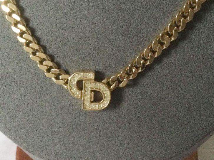 Christian Dior クリスチャンディオール CDロゴ ゴールド ネックレス 留め部分二箇所 中古 管理番号H931 K800C_画像2
