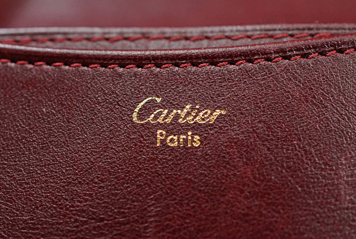 Cartier カルティエ 4点まとめ品 ボルドー 長財布 コインケース ペンンケース マストライン ● レザー 赤 0111006-11_画像8