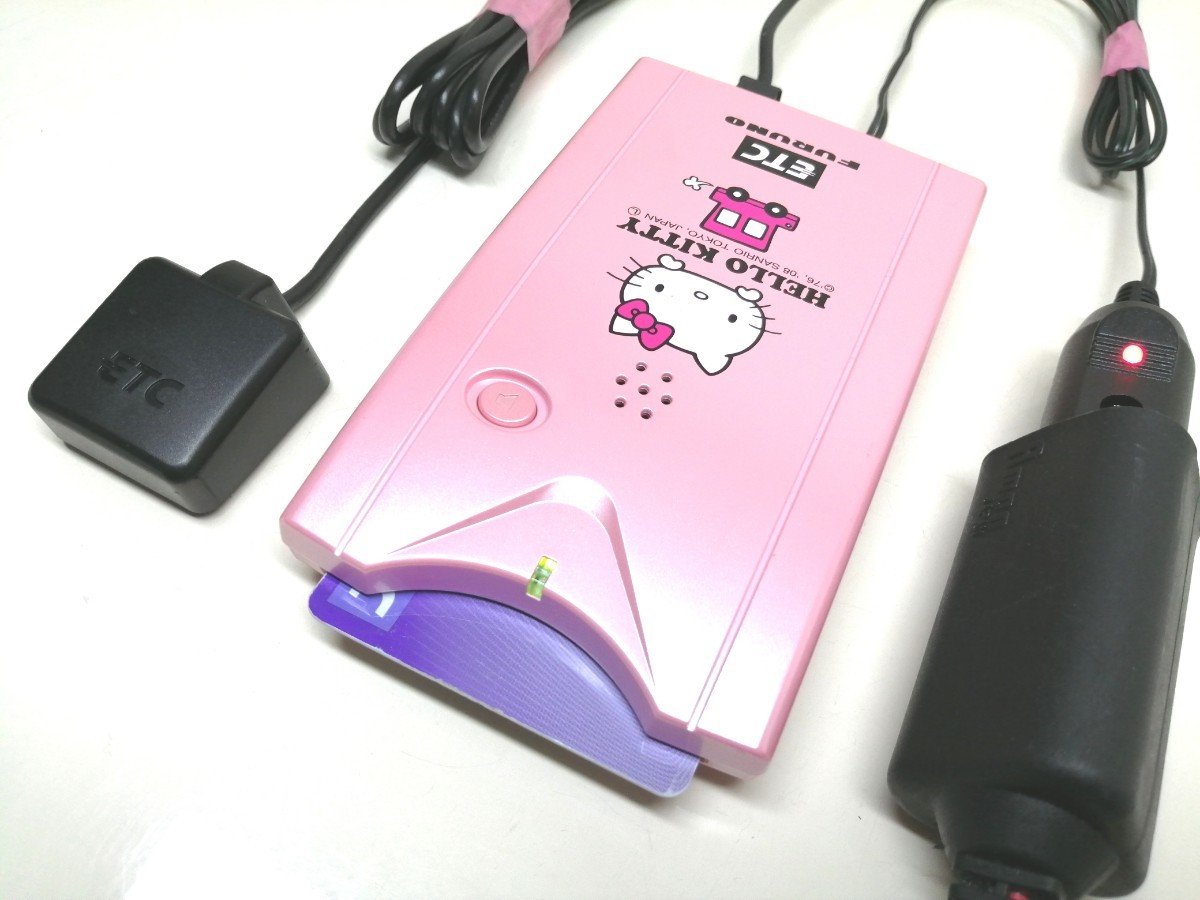 軽自動車登録★HELLO KITTY ハローキティ ピンク FURUNO FNK-M05T ETC車載器 シガーソケット_画像3