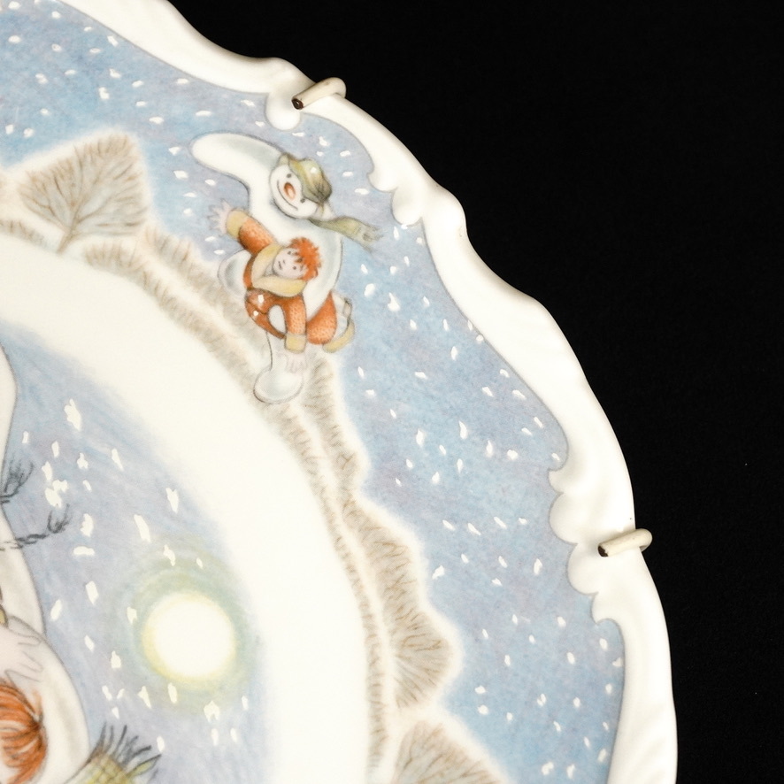 1985 year Vintage Royal Doulton snowman [WALKING IN THE AIR] diameter 21.5. ornament decoration plate wall plate bo-n tea inaKIN