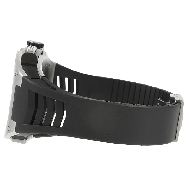  Apple watch SERIES7/8/9[45mm] one body case silver | Black Raver belt luxury gift box attaching 